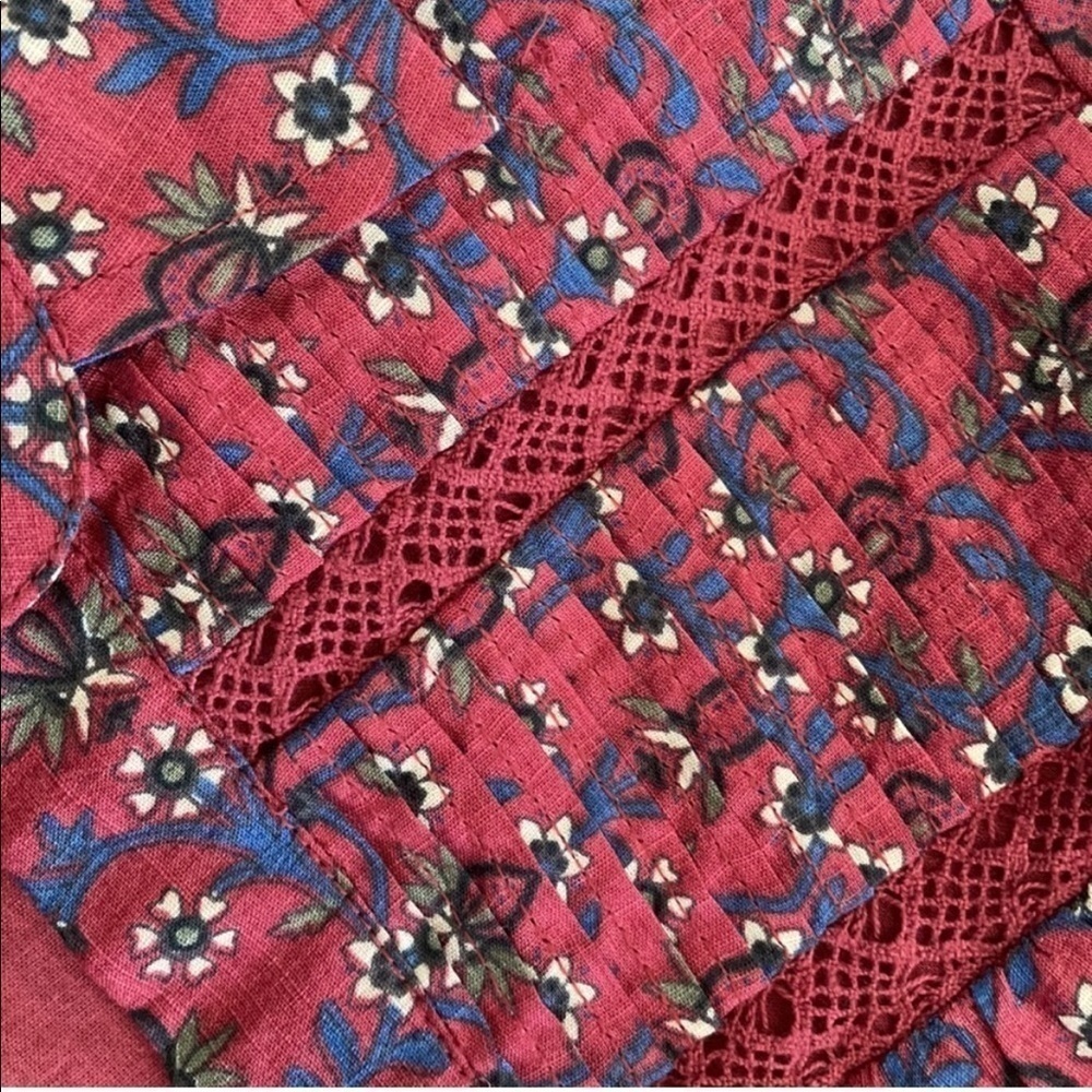 Anthropologie Tiered Shirt Side Pockets Floral Preppy Dress Prairie Cottage Core - Picture 4 of 7